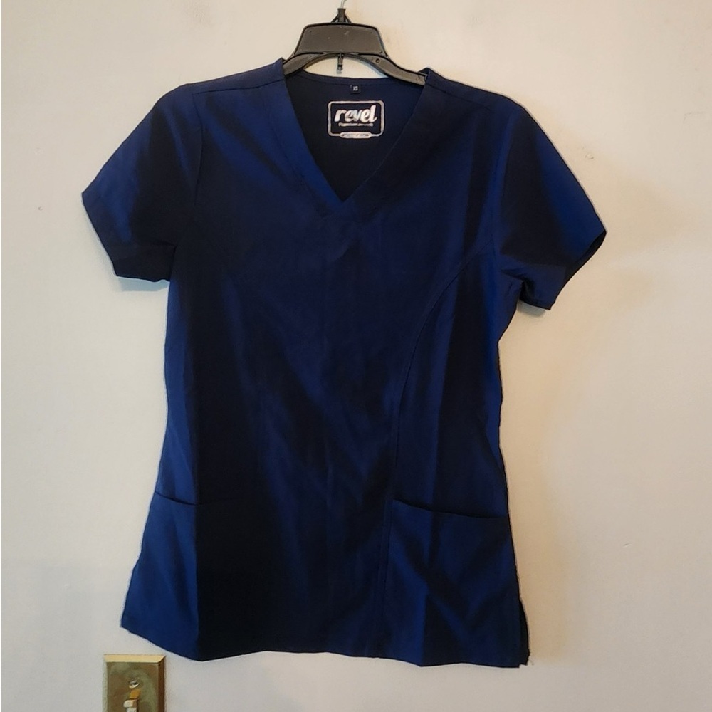 Revel premium stretch purple scrub top size womens xs
